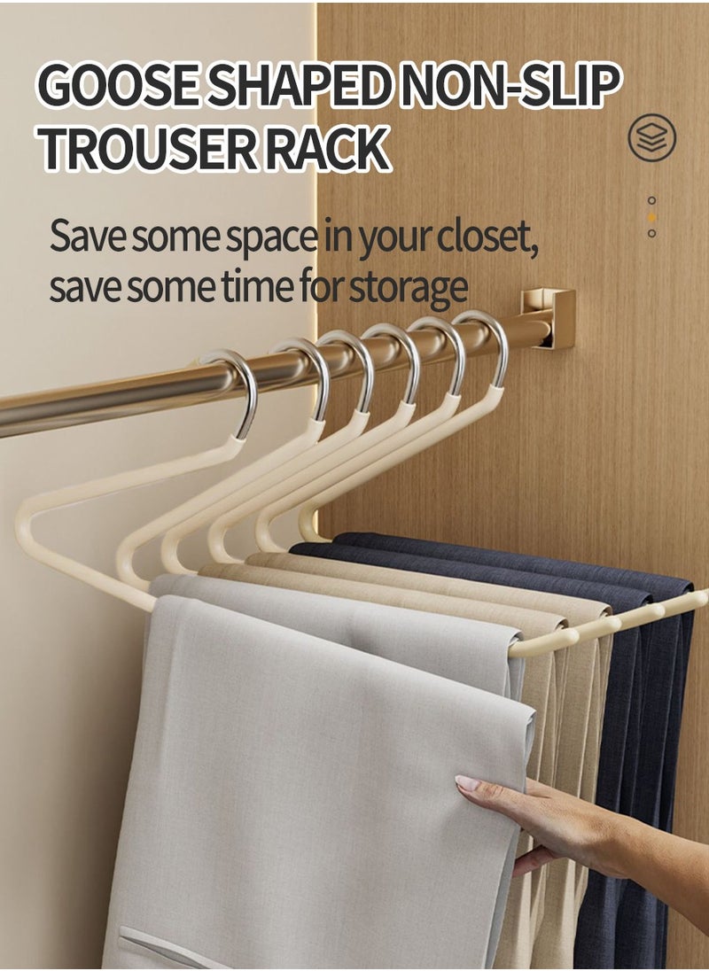 Beirui - 5 Piece Trouser Rack, Non-Slip Trouser Rack, Open Easy Slip Rack, Durable Rustproof Space Saving Metal Racks - Image 1