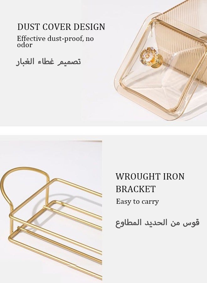 Dried Fruit Box Snack Serving Tray Divided Snack Plate Candy Nut Serving Container Set With Metal Rack Snack Fruit Candy Plate Platter With Lid Divider Salad Food Nut Storage Tray Condiment Tray Rack Set  - Image 3