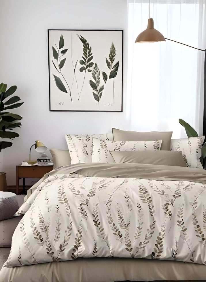 طقم أغطية السرير غطاء لحاف حجم توين / مفرد ، 4 قطع مع غطاء لحاف 160×210 سم + 1 ملاءة مشدودة + 2 غطاء وسادة ، طقم غطاء لحاف