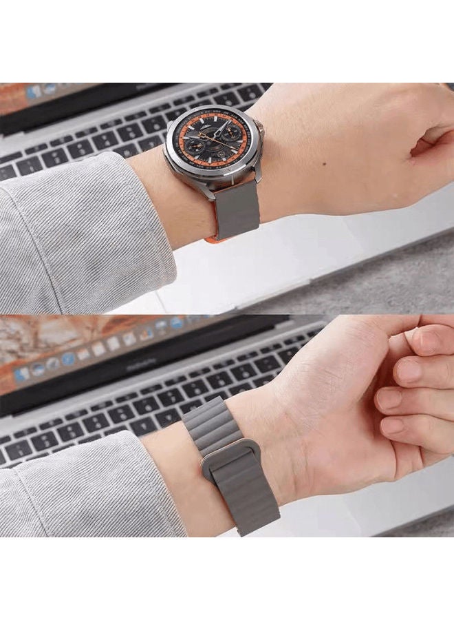 For Xiaomi Watch WatchS4 Sport Strap Color Magnetic S3 Loop S2 Silicone S1Pro Wristband-Color:Magnetic Return Ring Buckle Silicone-【white With Black】-applicable: Xiaomi S1 Active - Image 4