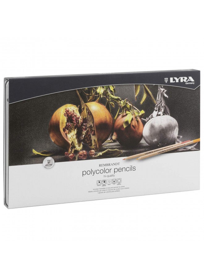Lyra Rembrandt Polycolor Colored Pencils - 72 Professional Colored Pencils for Artists and Students - Vibrant Smooth Colored Pencils for Drawing Coloring Sketching Portraiture and More - Image 1