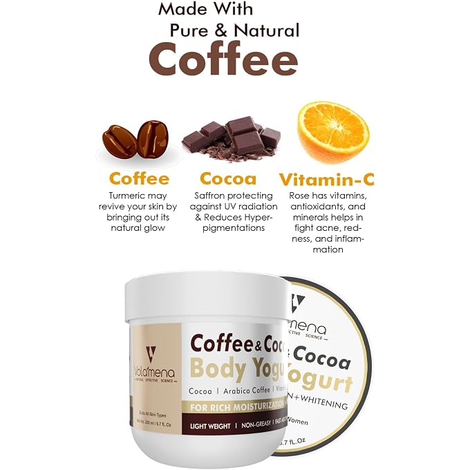 VOLAMENA WITH DEVICE Coffee & Cocoa body yogurt enriched Coffee, Cocoa & Vitamin C 200 ml - Image 3