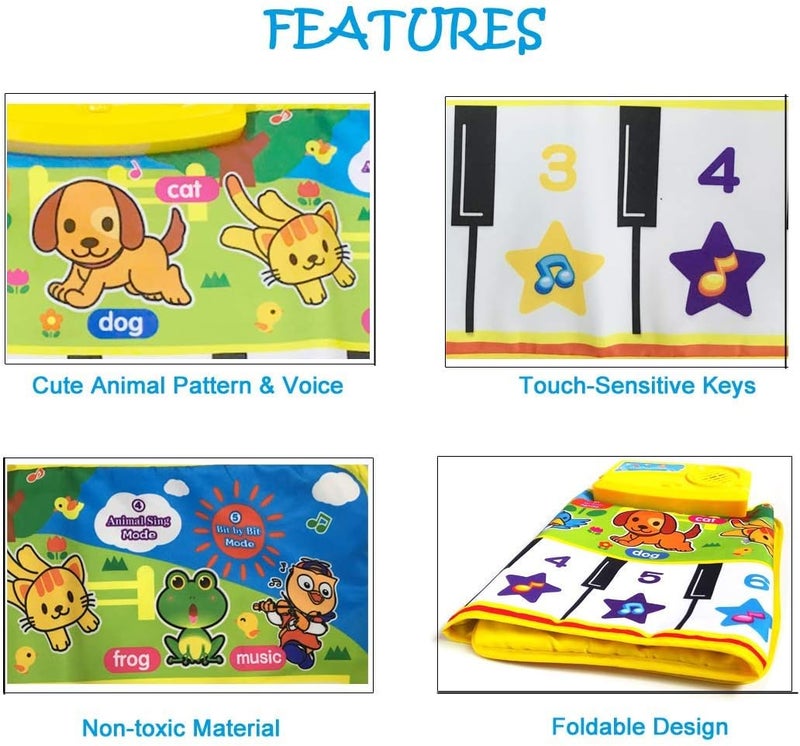 DELEE Piano Mat, Kids Keyboard Mat Playmat Education Toy Birthday Day Gift for Kids Boys Girls - Image 3