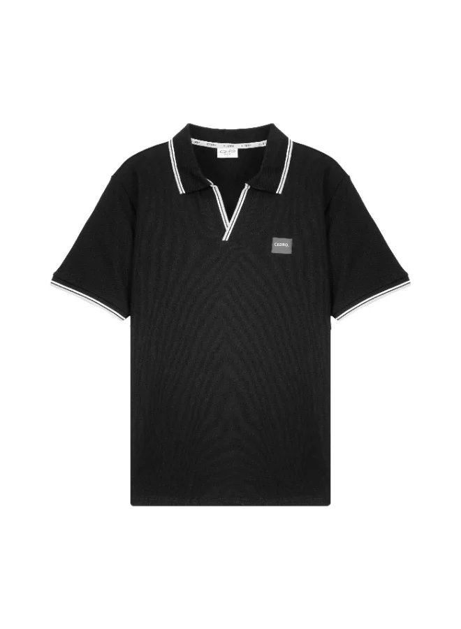 Cedro CEDRO MEN'S CASUAL REGULAR FIT LIGHT WEIGHT WRINKLE RESISTANT ANTI-BACTERIAL STRETCHABLE DURABLE POLO T-SHIRT