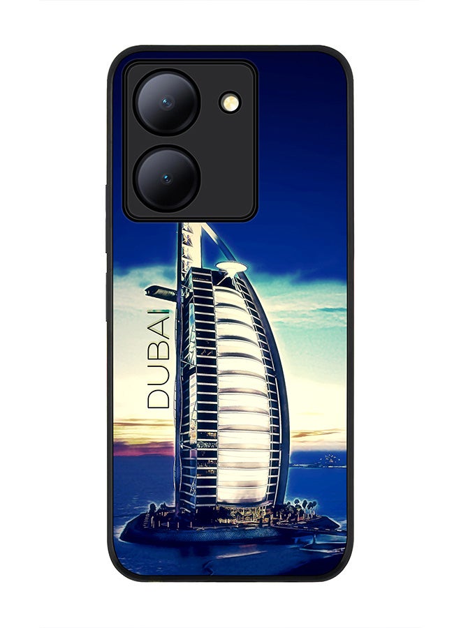 Stylizedd Rugged Black Edge case for Vivo Y36 / Vivo Y36 5G, Slim fit Soft Case Flexible Rubber Edges Anti Drop TPU Gel Thin Cover - Burj Al Arab - Dubai - Image 1