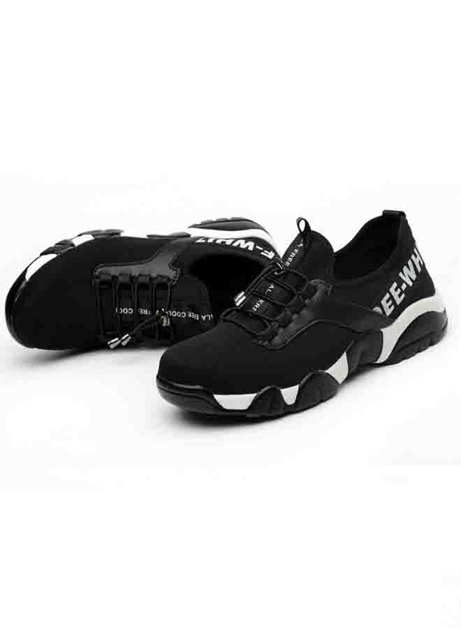 Men's Indestructible Steel Toe Shoes Black/White - Image 2