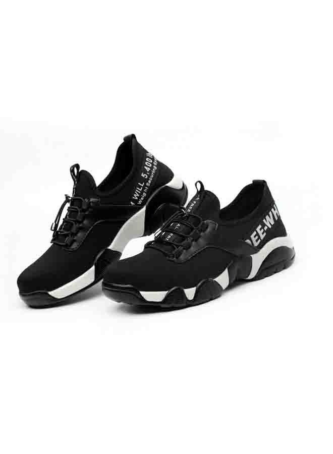 Men's Indestructible Steel Toe Shoes Black/White - Image 1