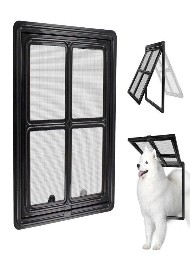 NAMSAN Dog Screen Door, Passage Size 12 x 16 inches, Dog Door for Screen Door, Large Pet Door for Sliding Door, Magnetic Automatic Closing, Self-Assembly, Lockable, Black - Image 1