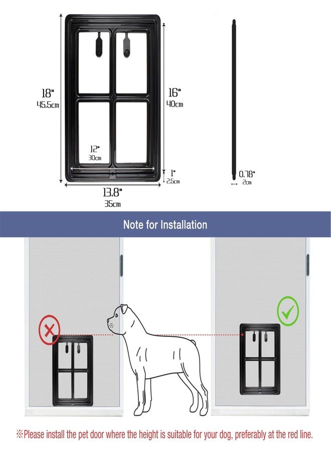 NAMSAN Dog Screen Door, Passage Size 12 x 16 inches, Dog Door for Screen Door, Large Pet Door for Sliding Door, Magnetic Automatic Closing, Self-Assembly, Lockable, Black - Image 5