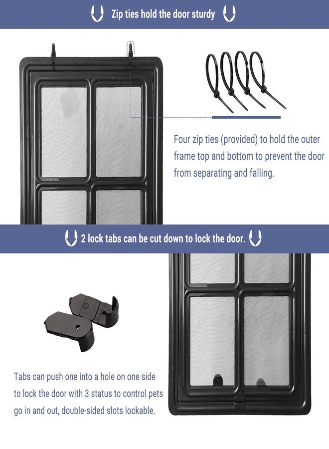 NAMSAN Dog Screen Door, Passage Size 12 x 16 inches, Dog Door for Screen Door, Large Pet Door for Sliding Door, Magnetic Automatic Closing, Self-Assembly, Lockable, Black - Image 4