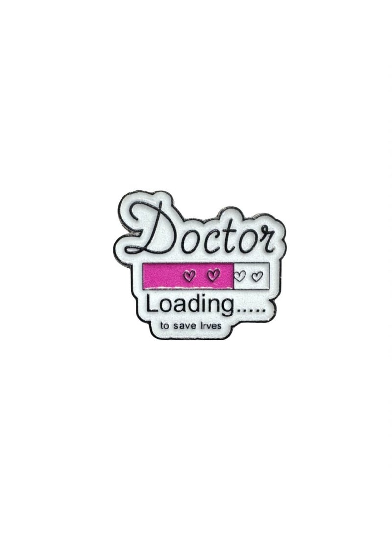 ملصق معدني للجوال Doctor Loading تصميم أنيق مقاوم للخدش سهل التركيب مناسب للأطباء وطلاب الطب - Image 1