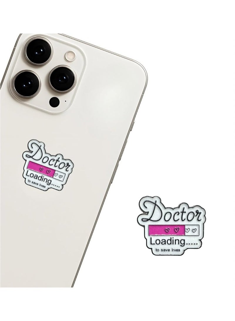 ملصق معدني للجوال Doctor Loading تصميم أنيق مقاوم للخدش سهل التركيب مناسب للأطباء وطلاب الطب - Image 3