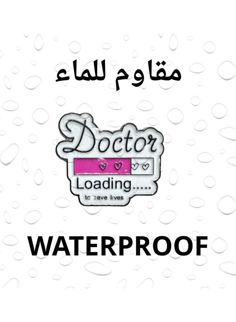 ملصق معدني للجوال Doctor Loading تصميم أنيق مقاوم للخدش سهل التركيب مناسب للأطباء وطلاب الطب - Image 2