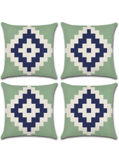 RISHAHOME 4 Pcs Cushion Cover Set 18X18 Inch  Home Decorative Throw Pillow Cases Single Sided Pattern  45X45Cm Square Cushion Case For Sofa Couch  Muticolor  Home Decor Throw Pillow Cover  - Image 1