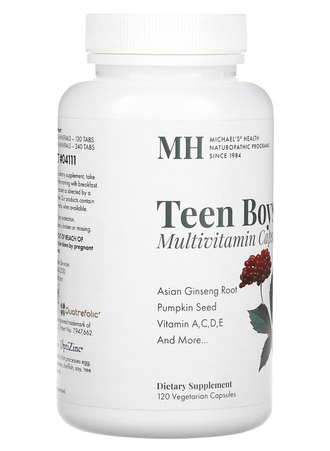 Michael's Naturopathic Teen Boys Multivitamin 120 Vegetarian Capsules - Image 2
