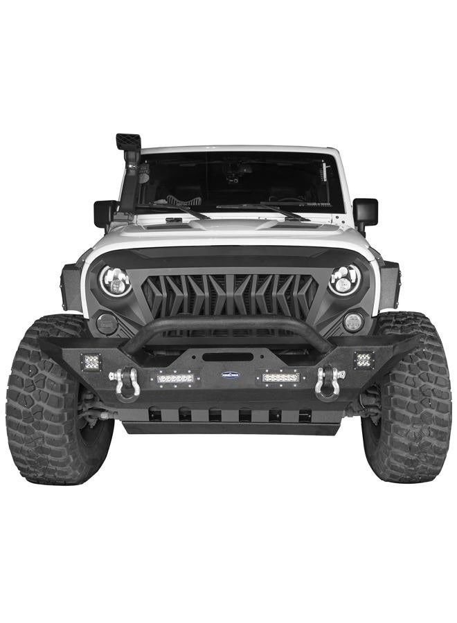 Hooke Road for Jeep JK Shark Grill Matte Black Front Grille Grid Compatible with Jeep Wrangler JK 2007-2018 Rubicon Sahara Sport Unlimited - Image 2