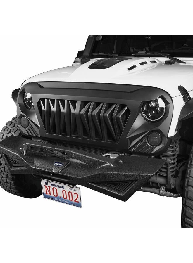 Hooke Road for Jeep JK Shark Grill Matte Black Front Grille Grid Compatible with Jeep Wrangler JK 2007-2018 Rubicon Sahara Sport Unlimited - Image 4