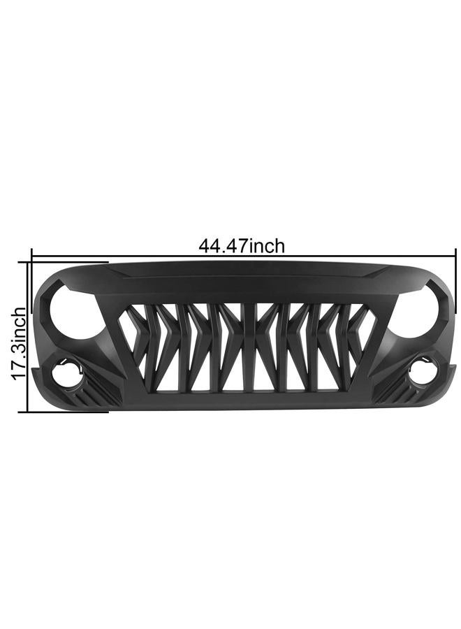Hooke Road for Jeep JK Shark Grill Matte Black Front Grille Grid Compatible with Jeep Wrangler JK 2007-2018 Rubicon Sahara Sport Unlimited - Image 5