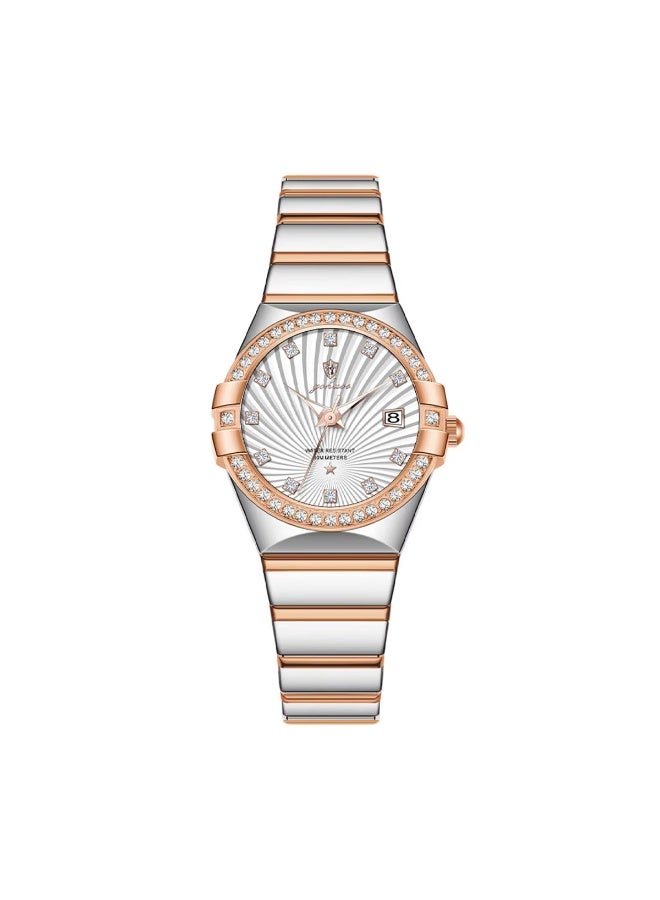 GOHUOS Women's Watch, Quartz Stainless Steel Water Resistant Analog Business Luxury Ladies Wrist Watch - 27mm - Image 2