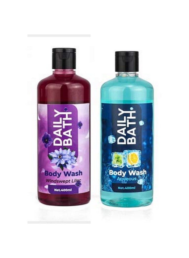 Jeehukm All Skin Types Daily Bath Body Wash Windswept Lilac & Aqueous Pack Of 2 (400 ML EACH) BATH LOAF FREE - Image 1