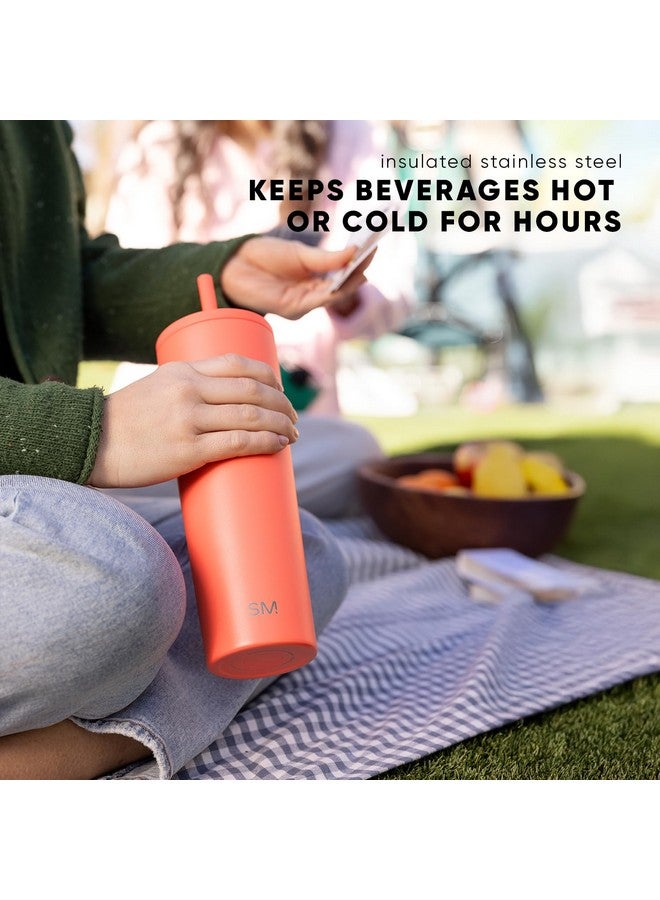 Simple Modern Simple Modern Insulated Tumbler with Lid and Straw | Iced Coffee Cup Reusable Stainless Steel Water Bottle Travel Mug | Gifts for Women Men Her Him | Classic Collection | 24oz | Raspberry Vibes - Image 5