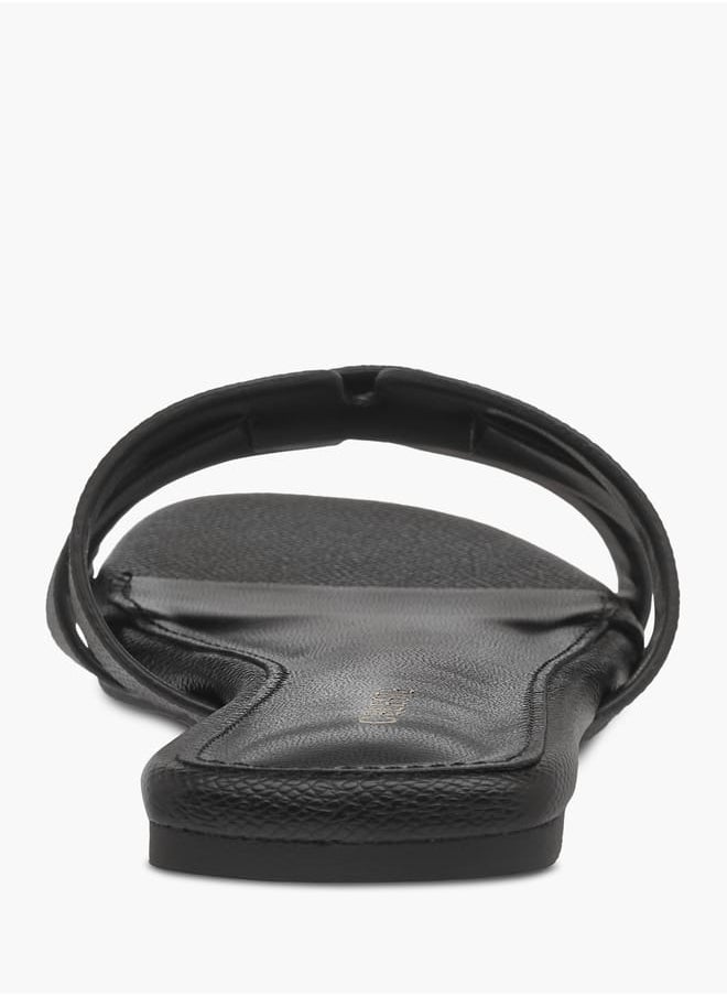 Celeste Womens Textured Slide Sandals With Slip-On Closure  - Image 3