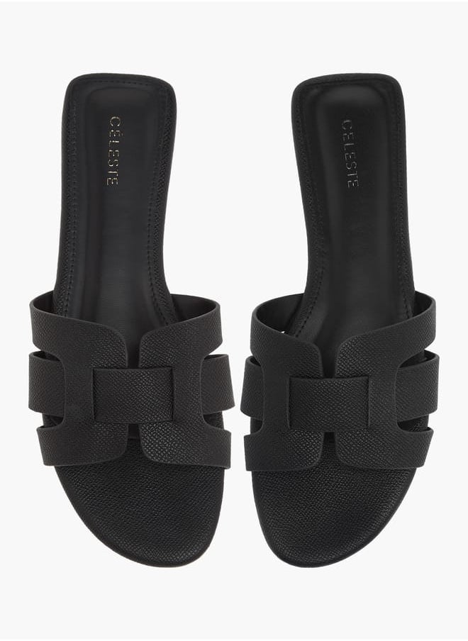 Celeste Womens Textured Slide Sandals With Slip-On Closure  - Image 1