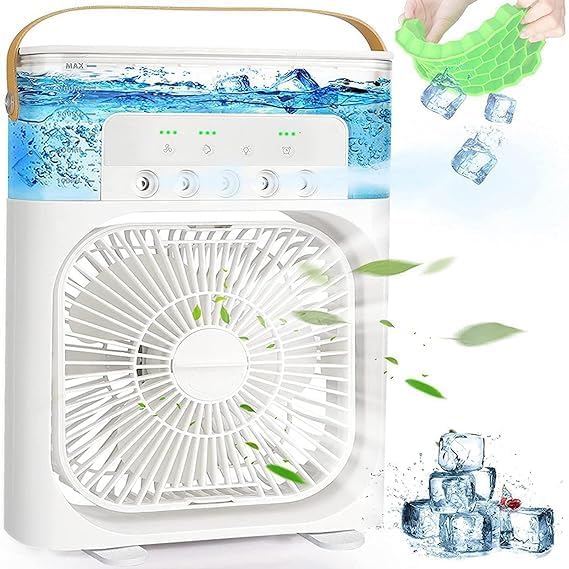 FLIPXEN PortableAcMiniCoolerFanForRoomCoolingRechargeableFanPortableAcForHomePortableAirConditionersWaterCoolerMiniAcForRoomCoolingMiniHumidifierHangingClosetShelves - Image 1