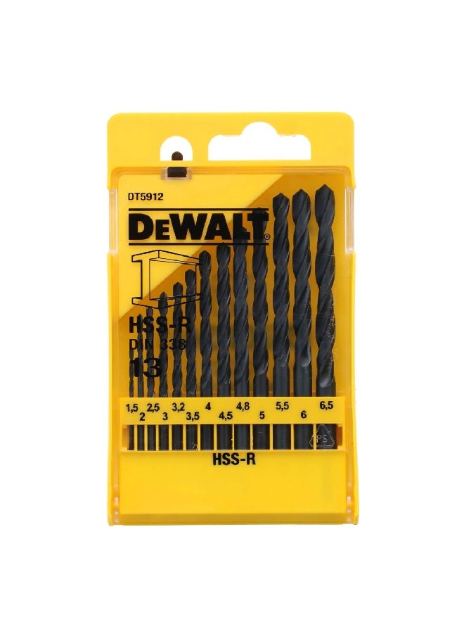 DEWALT 13-Piece HSS-R Drill Bit Set Yellow and Black DT5912-QZ  - Image 2