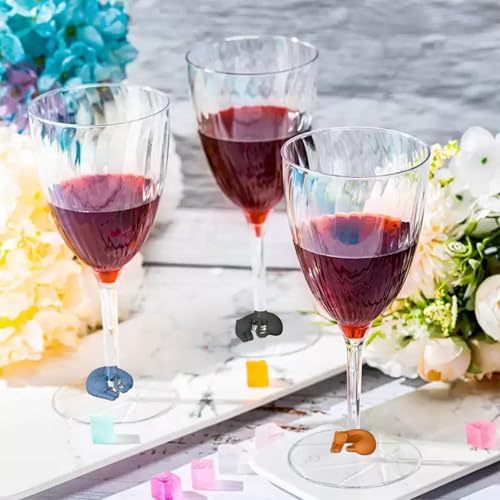 GCFTIFF Wine Charms Glass Markers,drinking buddies drink markers for glasses,Silicone Wine Glass Marking Label cup charm for Bar Party Cocktail Champagne Stem Glasses (12pcs Cat Shape) - Image 4