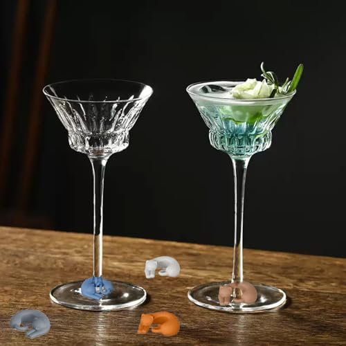 GCFTIFF Wine Charms Glass Markers,drinking buddies drink markers for glasses,Silicone Wine Glass Marking Label cup charm for Bar Party Cocktail Champagne Stem Glasses (12pcs Cat Shape) - Image 2