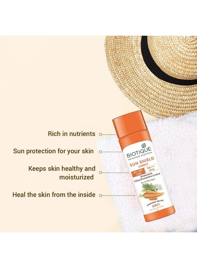 Biotique Face & Body Sun Lotion SPF 40 - Carrot 120ml - Image 3