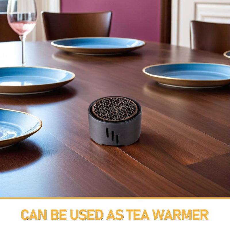 DEARMAMY Japanese Metal Teapot Heater Warmer Base Black Steel Tea Warmer with Tea Light Holder Candle Teapot Warmer for Teapot Tea Stove - Image 3