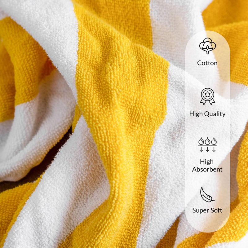 Salt Earth Cotton Striped Beach Cabana Towel, 4 Pack - 30"x60" Quick Dry Towels, Pool Essentials, Travel, Gym & Bathroom Towels, Oversized Beach Vacation Essentials (Multicolour) - Image 4