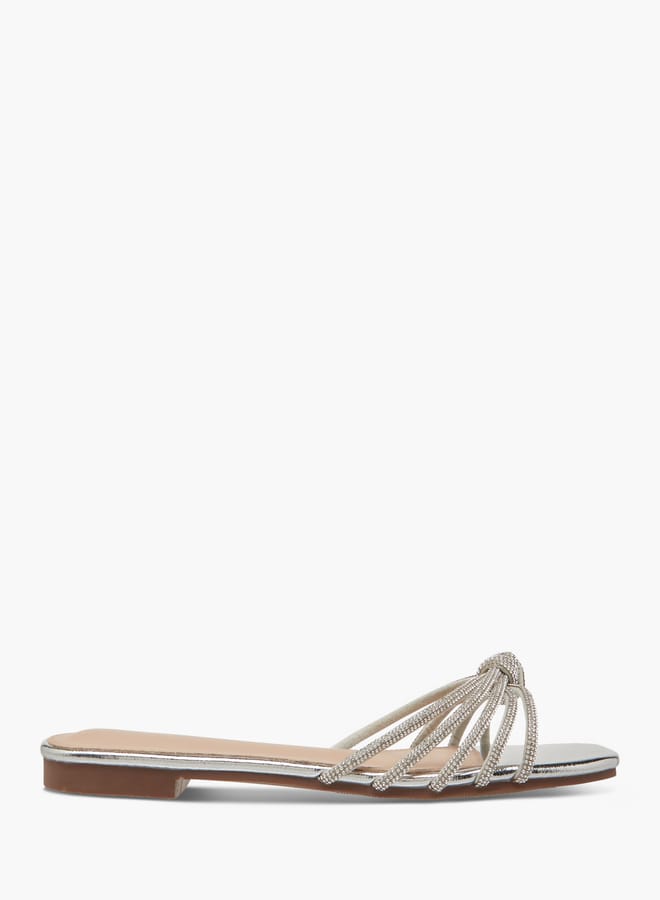 Flora Bella By Shoexpress Women's Embellished Slip-On Flat Sandals  - Image 3