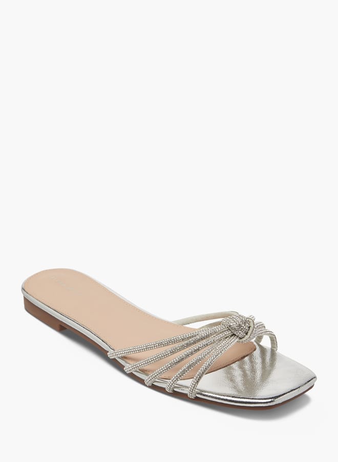 Flora Bella By Shoexpress Women's Embellished Slip-On Flat Sandals  - Image 2
