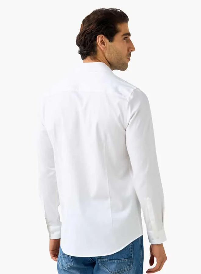 Emperor Emperor Embroidered Shirt with Collar and Long Sleeves