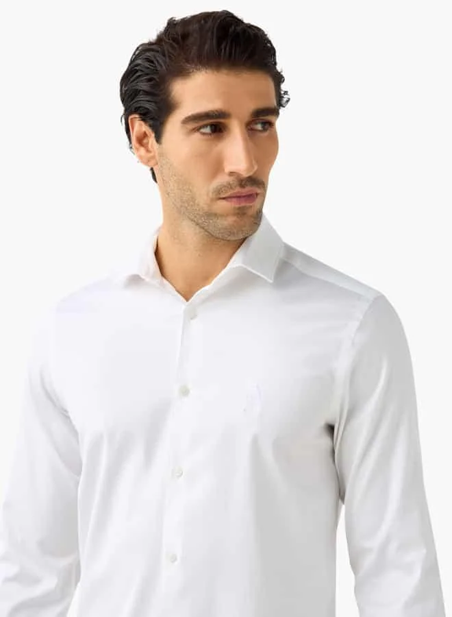 Emperor Emperor Embroidered Shirt with Collar and Long Sleeves