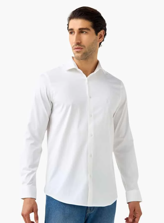 Emperor Emperor Embroidered Shirt with Collar and Long Sleeves
