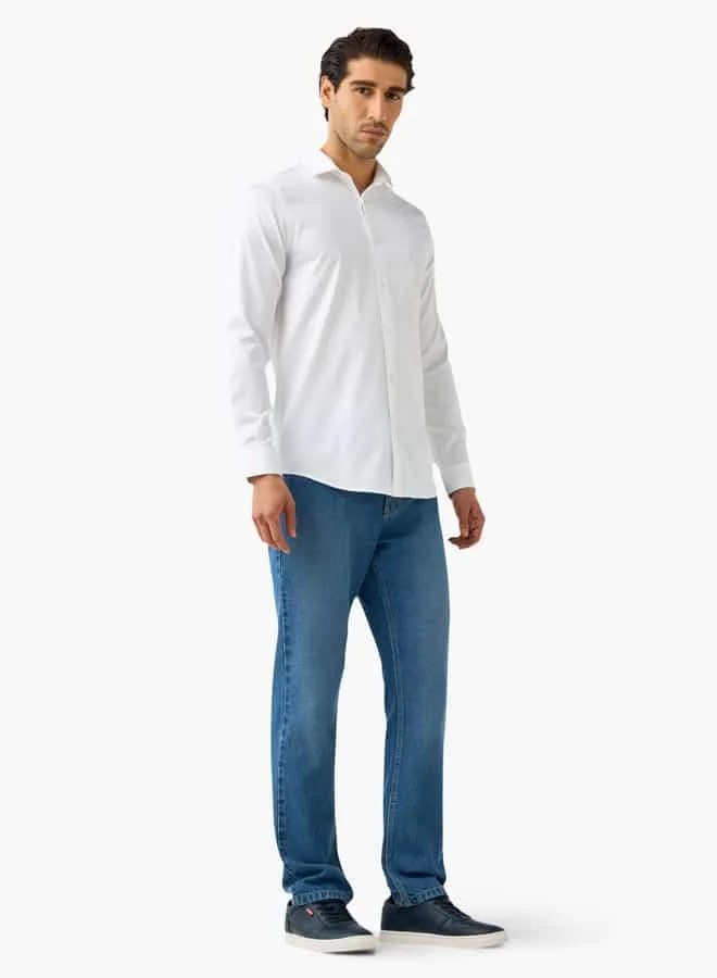 Emperor Emperor Embroidered Shirt with Collar and Long Sleeves