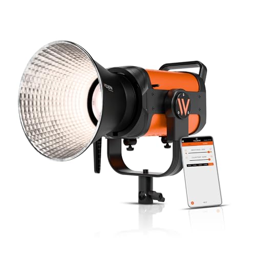 WELBORN ويلبورن VL-500B ضوء LED COB ثنائي اللون مستمر مع تحكم عبر التطبيق، عاكس 18 سم، 500W – 3200K–5600K درجة حرارة لون قابلة للتعديل، يعمل بالطاقة المتناوبة، مثالي للتصوير الفوتوغرافي وتصوير الفيديو (500B) - Image 1