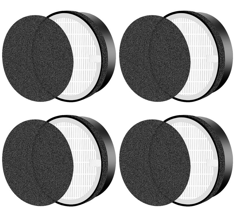 Laukowind for LEVOIT LV-H132 Replacement Filters, Compatible with Laukowind LV-H132 3-in-1 Nylon Pre-Filter, High-Efficiency Activated Carbon True Filters, Part LV-H132-RF, 4 Pack - Image 1