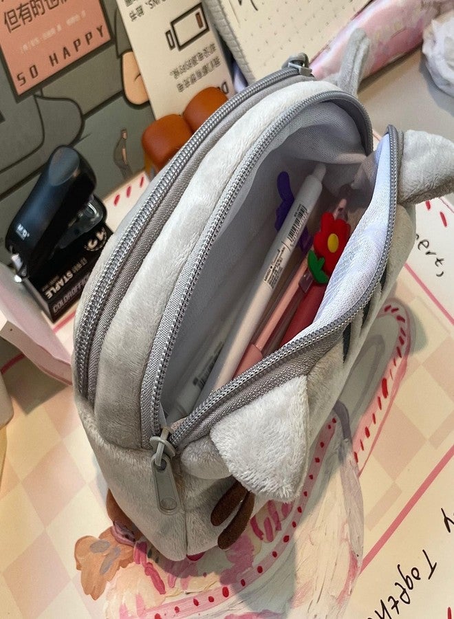 Yechiry Kitten Toiletry Bag, Soft Canvas Cute Stylish Multi Purpose Cat Makeup Bag With Convenient Handle and Smoothing Zipper, Suitable for Pencil, Shampoo, Makeup, Brushes - Image 5