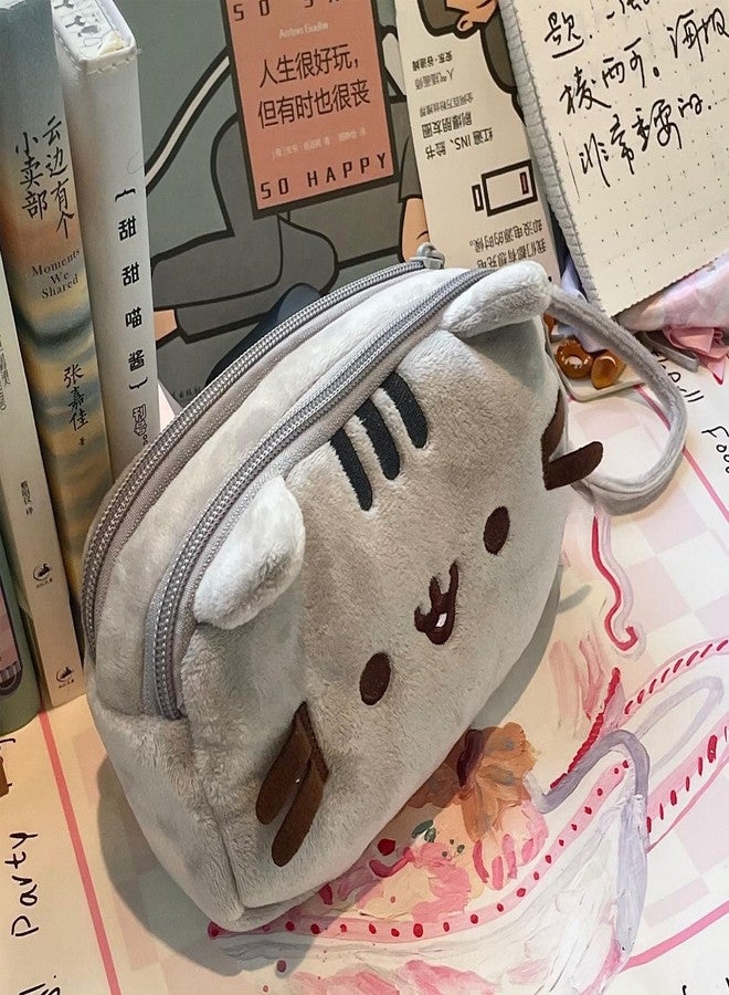 Yechiry Kitten Toiletry Bag, Soft Canvas Cute Stylish Multi Purpose Cat Makeup Bag With Convenient Handle and Smoothing Zipper, Suitable for Pencil, Shampoo, Makeup, Brushes - Image 2