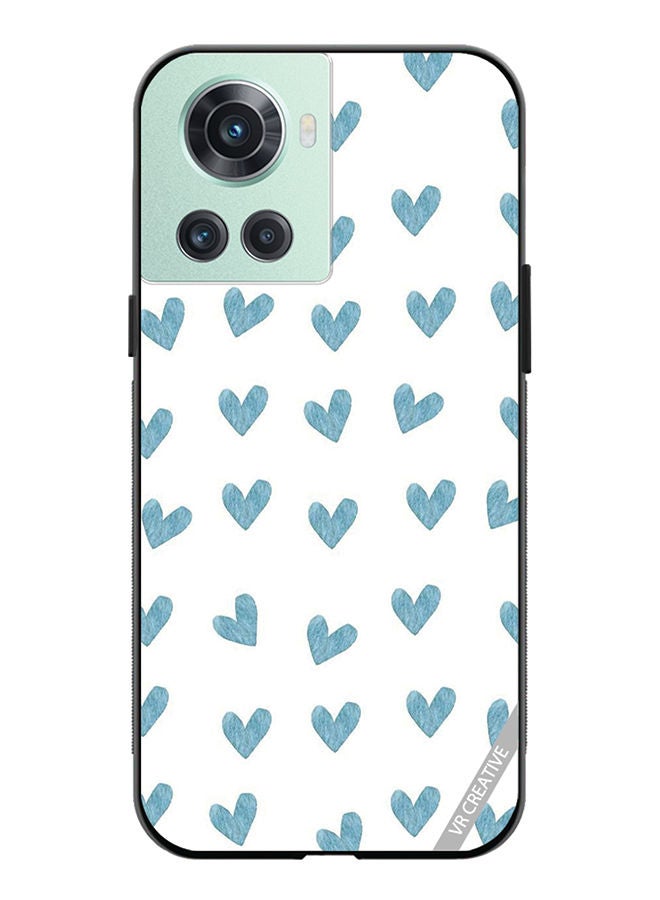VR CREATIVE Protective Case Cover For OnePlus 10R Blue Heart Design Multicolour - Image 1