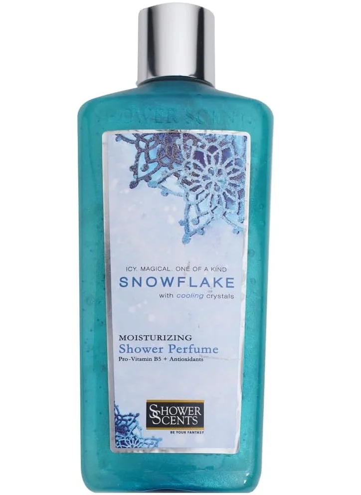 Shower Scents Shower Scents Snowflakes Shower Perfume 312 ml - Glittery Texture Shower Gel, Long Lasting Fine Fragrance with Moisturizing Formula, Vitamin E, Pro-Vitamin B5 and Antioxidants