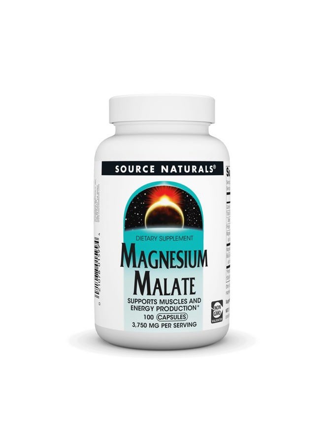 Source Naturals مكمل المغنيسيوم ماليت 3750 ملغ لكل حصة - 100 كبسولة - Image 1