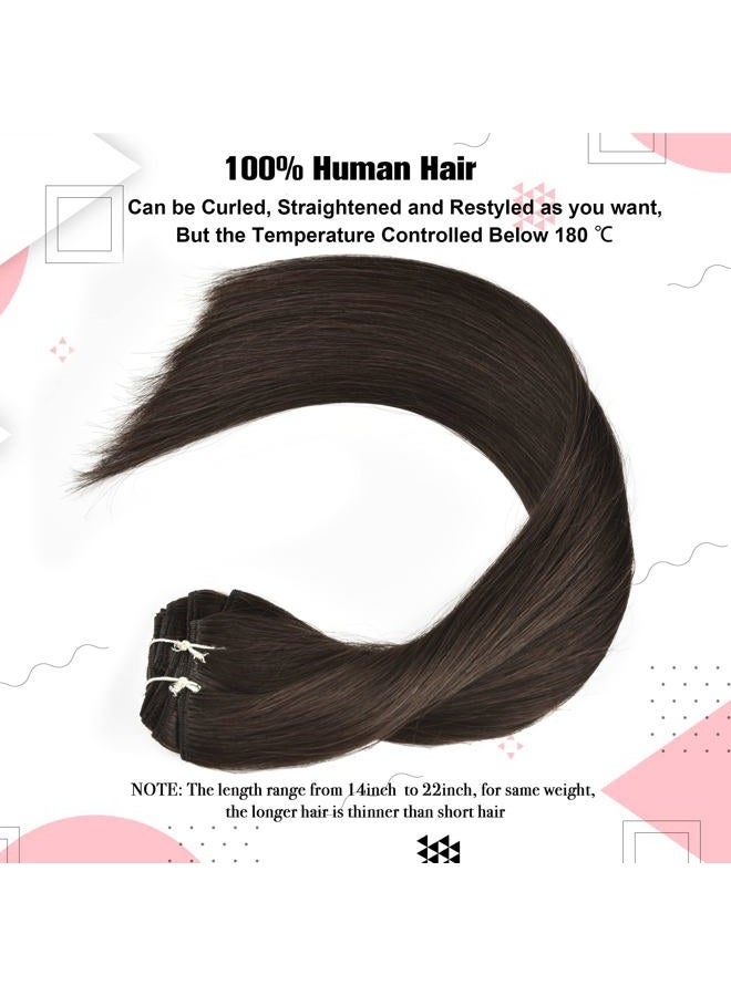 Senmy Natural Human Hair Clip in Extension 120g 7Pcs Dark Brown Hair Extensions Clip in Human Hair 22 Inch Real Clip in Hair Extension For Women (22 Inch, #2 Dark Brown) - Image 5