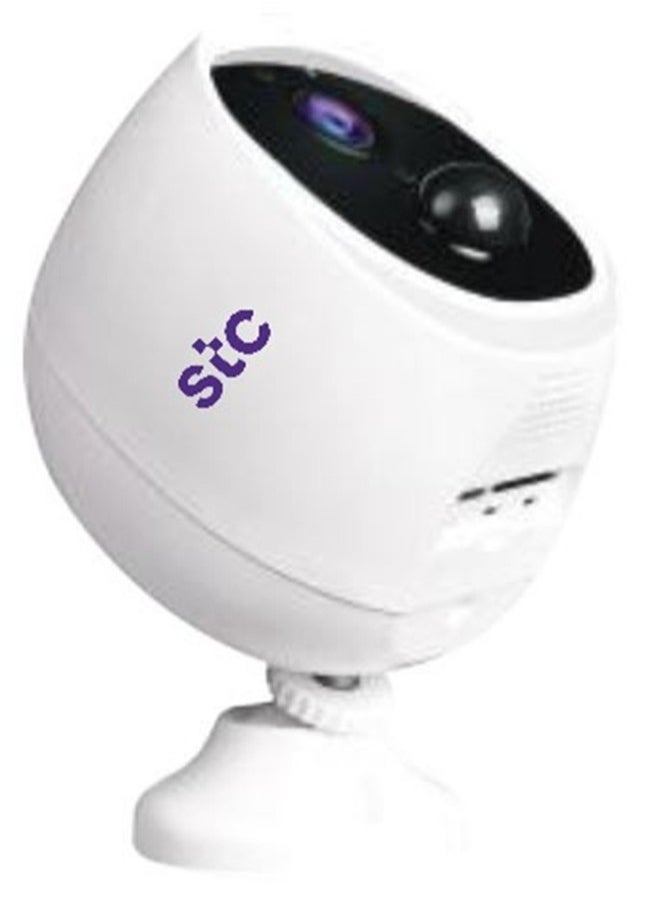 STC STC Wireless Indoor Outdoor Surveillance Camera 1080P 360Degree With Motion Rechargeable Battery Mobile APP For Tracking and Talking - Night mode IR, White  - Image 1