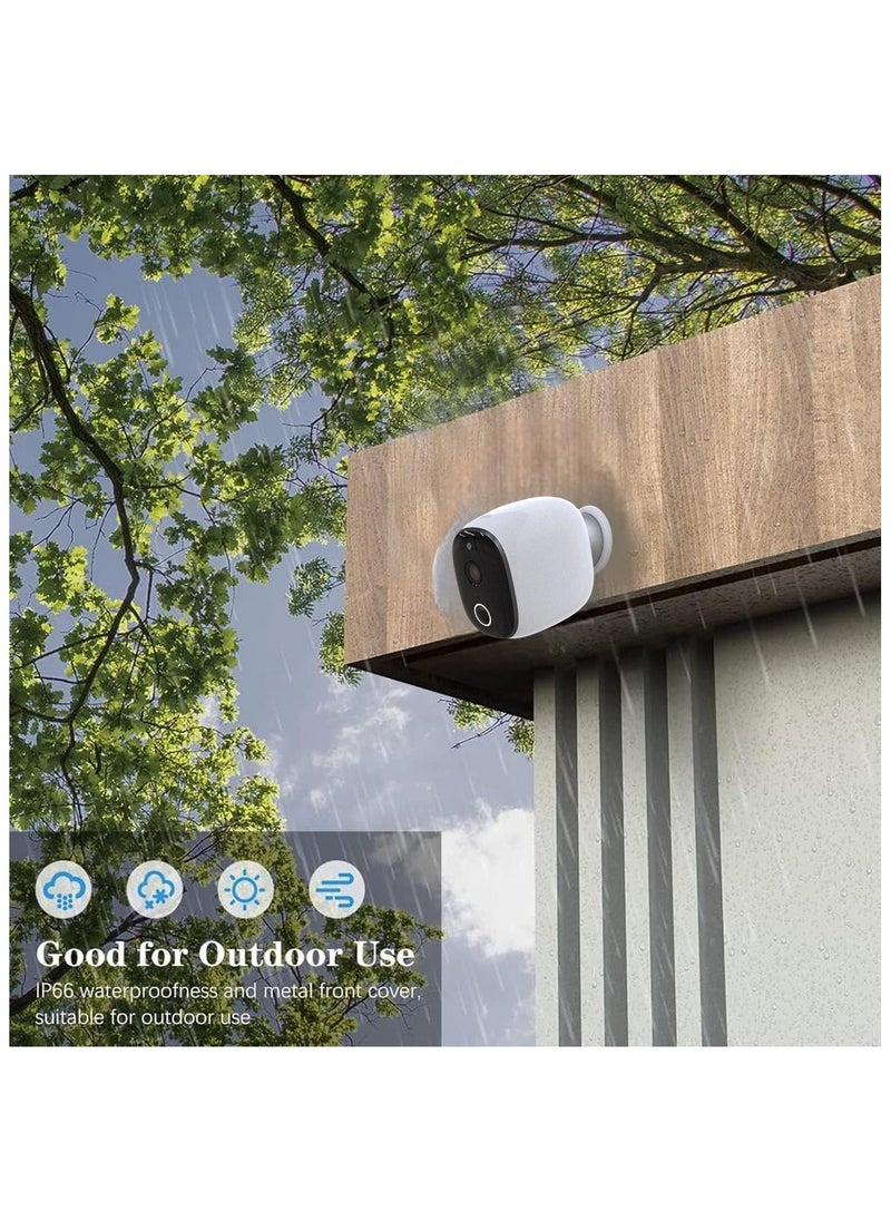 STC STC Wireless Indoor Outdoor Surveillance Camera 1080P 360Degree With Motion Rechargeable Battery Mobile APP For Tracking and Talking - Night mode IR, White  - Image 2